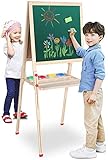 Diseño creativo: un lado de la pizarra infantil es una pizarra que parece un pequeño profesor. La otra es una pizarra blanca que es fácil de usar y limpiar. Su hijo puede crear innumerables formas creativas de jugar, escribir y dibujar para promover la imaginación y la creatividad de los niños.