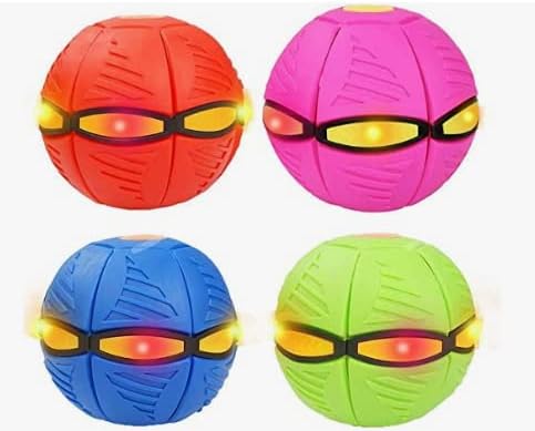 ZLYP Flying Saucer Ball Magic Deformation UFO with Led Light Flying Toys, Decompression Children Outdoor Fun Gift 4 pcs