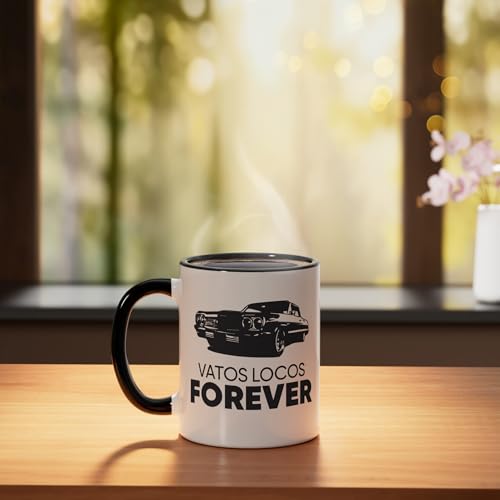 Taza Cerámica Vatos Locos Forever Negra/Blanca 11 oz miniatura 3