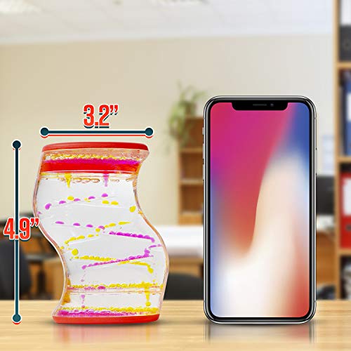 Ideas In Life Liquid Motion Timer Desktop Toy – Bubble Timer for Kids and Adults – Calming Sensory Relaxation Toy for Kids with Autism ADHD and More – Colors Vary