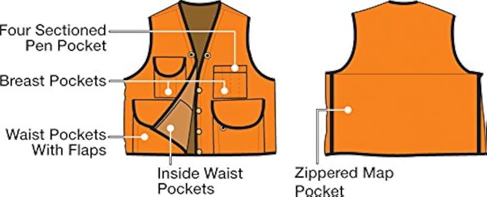 Jim-GEM 8-Pocket Nylon Mesh Cruiser Vest, Small, 35-37