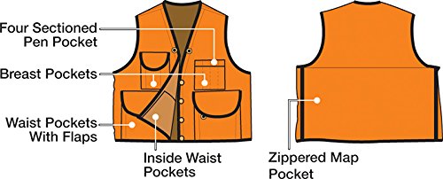 Jim-GEM 8-Pocket Nylon Mesh Cruiser Vest, Small, 35-37
