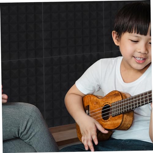 8 Piezas Paneles de Aislamiento Acústico Adhesivos para Pared y Techo Negro Alta Densidad Absorbente de Sonido miniatura 5