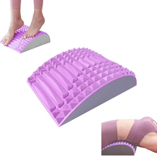 Image of Back Stretching Arch Board with Textured Surface, Curved Spine Support for Floor Exercises, Stretcher Pillow for Back Pain Relief, Lumbar Support, Herniated Disc