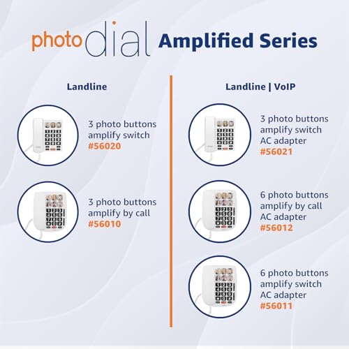 SMPL Hands-Free Dial Corded Phone with Photo Memory, One-Touch Dialing, Large Buttons, Flashing Alerts - For Seniors, Hearing Impaired