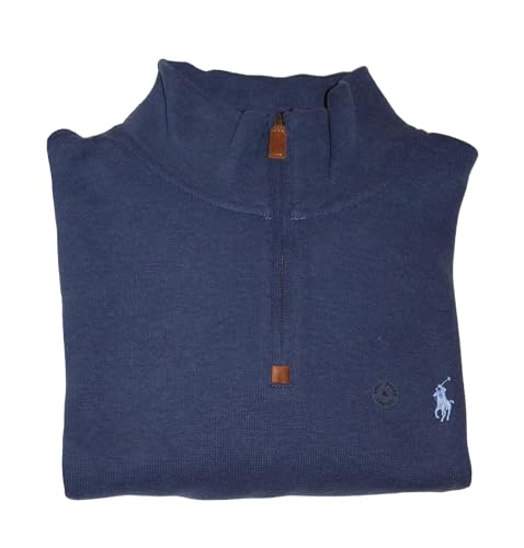 POLO RALPH LAUREN Men's Cotton Half Zip French Rib Sweater XL