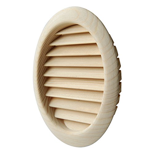 Grille bois ronde à encastrer diamètre 130 mm en bois de pin rouge naturel - 2