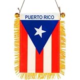 GSYLPFT 4 X 6 Puerto Rican Flag Small Mini Puerto Rico Flags Banners for Car Rearview Mirror Window Hanging Decor with Suction Cup & Fringy