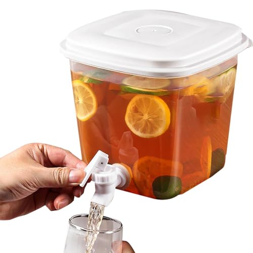 3.5L Beverage Dispenser - Cold Kettle with Faucet, Refrigerator Juice Water Pitcher, Beverage Container with Spigot | Lemonade Dispenser for Milk, Home, Kitchen, Camping, Party