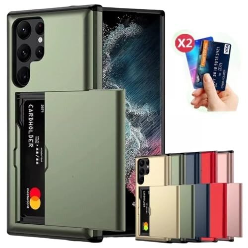Coque Samsung S25 rigide verte anti-rayure qui remplace votre portefeuille encombrant