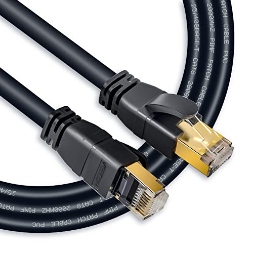 Veecoh Cat 8 Ethernet Cable 30Ft/10M, Cat8 Cable 40Gbps 2000Mhz Ultra High Speed Internet Cable 26Awg Sftp Shielded Network Lan Patch Cord With Gold Plated Rj45 For Gaming Router Modem Switch Pc #TOP23