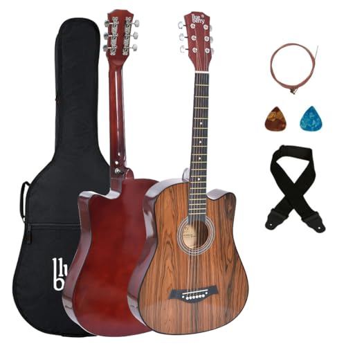 Image of BLUEBERRY B-D38-ROSEWOOD Trussrod Acoustic Guitar Kit, with Bag, Strap, One Pack Strings And Picks - 38 Inch (Rosewood)