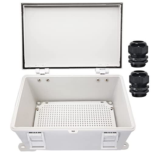Zulkit Junction Box Abs Plastic Waterproof Ip65 Electrical Boxes Hinged Shell Outdoor Universal Project Enclosure With Mounting Plate And Wall Brackets Grey 11.8X7.9X6.3 Inch(300X200X160Mm) #TOP26