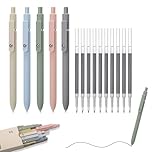 15 Pcs 0.5mm Gel Pens Quick-Dry Ink Fine Point Retractable Rolling Ball Pen Black Ink Smooth Writing, 5 High-End Pens & 10 Refills, Perfect for School, Office, Home & Gifts for Men and Women (Morandi)