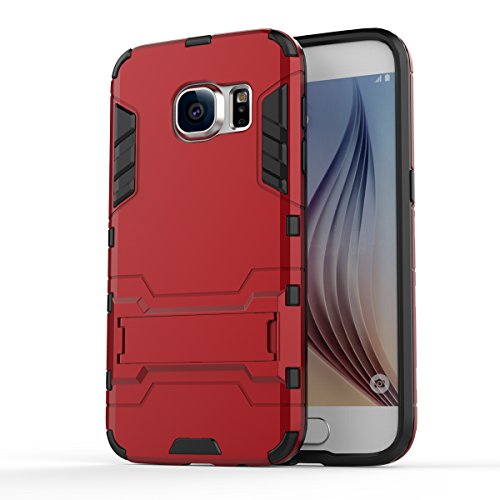 Samsung Galaxy S7 Hülle,Stoßfest Etui Hülle für Samsung Galaxy S7 Case, MHHQ 2 in 1 (TPU Series) Dual Layer Handyhülle Drop Resistance Handys Schutz Hülle mit Ständer für Samsung Galaxy s7 (Red)