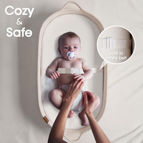 Baby Changing Basket Includes Diaper Caddy - Soft & Waterproof Dual-Cover, Portable, Changing Pad for Dresser & Changing Table, Gift for Baby Shower, Organic Cotton Rope