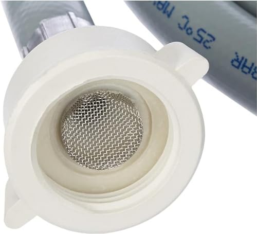 Xavax Cold Water Inlet Hose | for Washing Machine | 2.5m | 3/4" Union Nut Straight | 3/4" Union Nut Angled | Screen and Rubber Seal | VDE Tested - Image 3