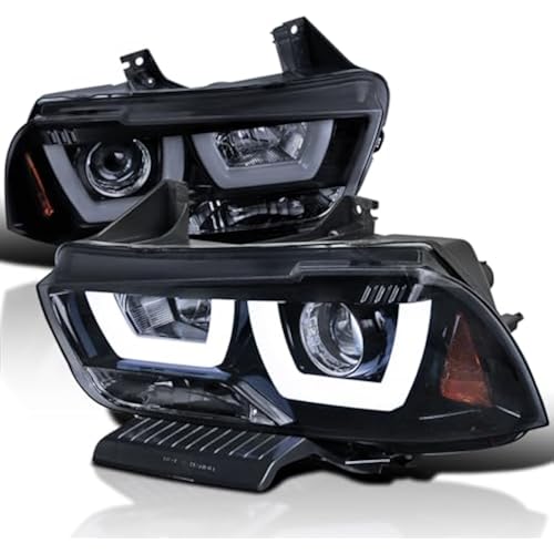 SPEC-D TUNING Dual Halo LED Glossy Black Smoke Projector Headlights