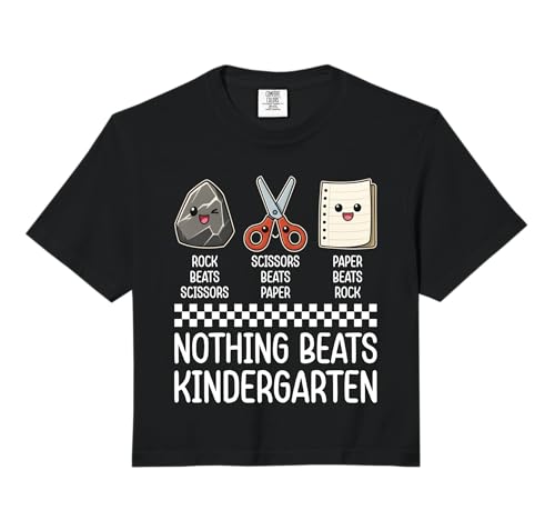 Nothing Beats Kindergarten Funny Back to School Kids Teacher Comfort Colors Crop Top