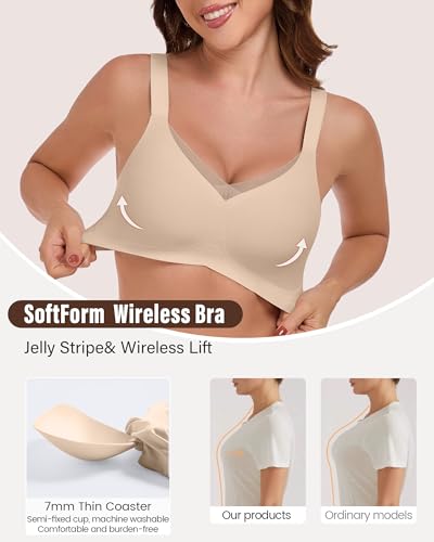Comfortable Seamless Bras for Women Wireless Push Up Soft Support Full Coverage No Underwire Everyday Bra3