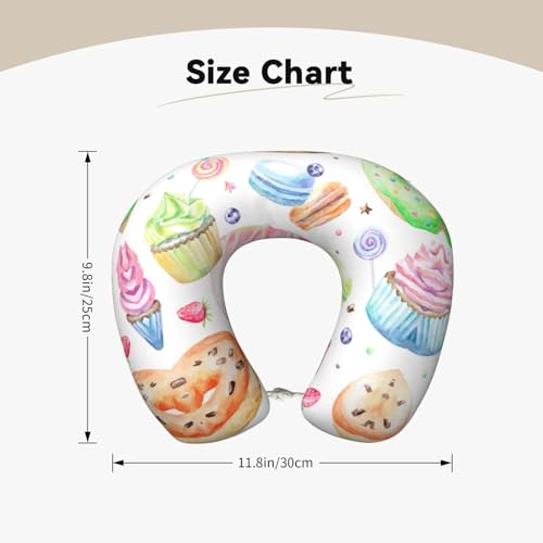 Oreiller de voyage mousse mémoire forme coussin cervical avion muffins donuts