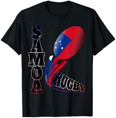 Samoa Rugby Fan Distressed Marbled Text Graphic T-Shirt