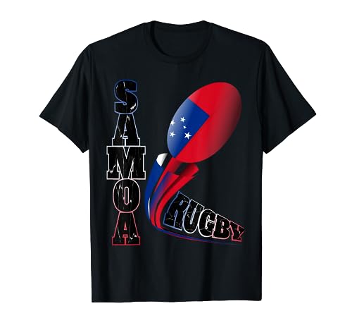 Samoa Rugby Fan Distressed Marbled Text Graphic T-Shirt #TOP5
