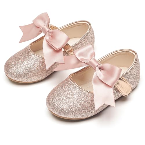 Image of PHIRAMIN Tollder Girl Dress Shoes - Little Girl Ballet Flats for Wedding Party