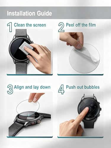 iDaPro Screen Protector for Garmin Forerunner 255/255 Music 46mm Smartwatch + Silicone Anti-dust Plugs [4 Pack] Tempered Glass Anti-Scratch Bubble-Free - Image 7