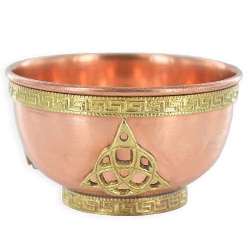 Image of Copper Bowl Triquetra Small Witch & Magic Accessory for Wicca Potions Neopaganism Gift