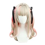 コスプレウィッグ 魔界ノりりむ 風 コスプレ フルウィッグ ミディアム 耐熱 かつら cosplay wig イベント ハロウィン 仮装 髪飾りと櫛付 4タイプ (C)