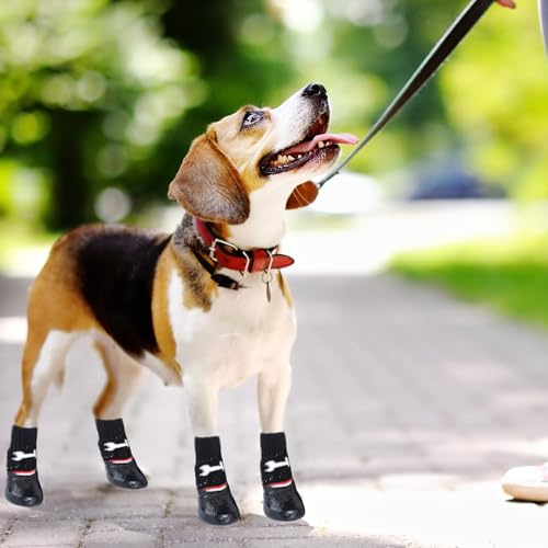 4 Pcs Hundeschuhe Hundesocken Hundeschuhe Pfotenschutz Outdoor Hundesocken Anti Rutsch Hundeschuhe Wasserdicht Hundesocken Leckschutz Hunde Schuhe Outdoor Schuhe FüR Hunde Hundesocken Wasserdicht