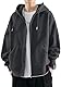 OLIPHEE Herren Hoodie Einfarbig Kapuzenpullover Fashion Full Zipper Oberteile mit Taschen (S,Dunkelgrau)