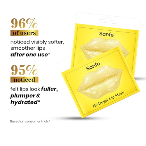 Image of Sanfe Hydrogel Lip Mask | Pack of 1 | Hydrating Care Treatment Patch for Dry Lips Routine | LipBalm & Gloss Alternative | Korean Style Sheet for Soft Smooth Texture | Skincare for Women