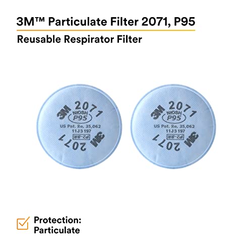 3M P95 Respirator Filter 2071, 50 Pairs, Helps Protect Against Oil And Non-Oil Based Particulates #TOP1