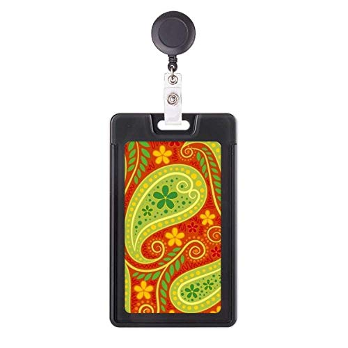 Badge rétractable en tissu de qualité supérieure motif feuille artistique