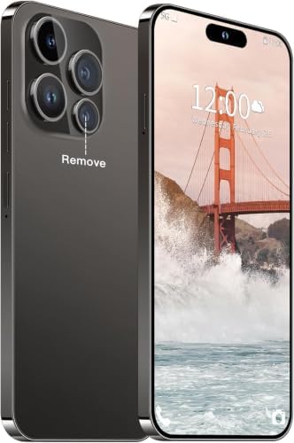 AOZVEIZ 15 PMAX Unlocked Phone,Smartphone Battery 6800mAh 6.8" HD Screen The Phone,Android 14.0 16+512GB with 128GB Memory Card Cell Phone, 5G/Face ID/Fingerprint Lock/GPS,Black - 1