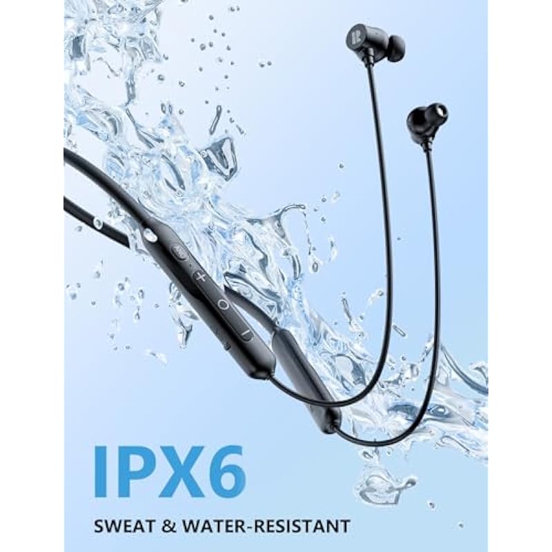 Active Noise Cancelling Headphones, Wireless V5.3 Bluetooth Headphones with 3 AI Mics ENC, in-Ear Magnetic Neckband Earbuds 60Hrs Playtime,IPX6 Sweatproof ANC Headsets for Travel Home Office 상세이미지 6