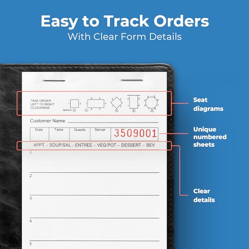 Bloc-notes pour serveur et serveuse - Carnet de commande pour bar et dîners