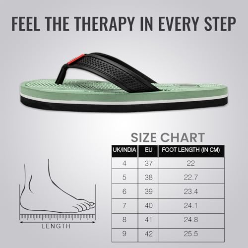 Image of Ortho + Rest Men's Flip Flops with Acupressure Footbed | Soft Doctor Slipper for Pain Relief | All Day Wear Slipper | Stimulate Blood Circulation, Relieve Foot Tension and Relaxation