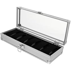 USHOBE 1 Pc Caja De Reloj De Aluminio Soportes Para Relojes Organizador De Bandeja De Brazalete Mirar Cajas De Regalo De Joyería Reloj De Anillo Reloj Antiguo Joyas Franela Pulsera Hombre