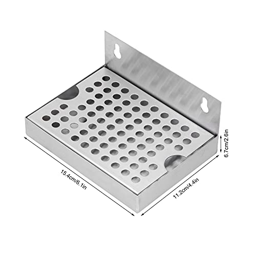 Riuulity Edelstahl -Tropfschalenwand Montiert, Abnehmbarer Grill, 304 Material für Homebrew -Fassbier