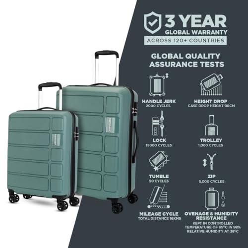 Image of Kamiliant by American Tourister 2 Pc Harrier Edge 8W Set 56 Cm & 68 Cm - Small & Medium Polypropylene(PP) Hardside 8 Wheels Spinner Luggage Set /Trolley Bag Set (Slate Grey)