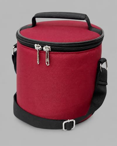 Image of Brwon Insulated Lunch Bag, Polyester, Water Resistant, Classic Style, for Office, School and Travelling, 1 Litre (Without Containers, Size-6.5 X 6 X 6)