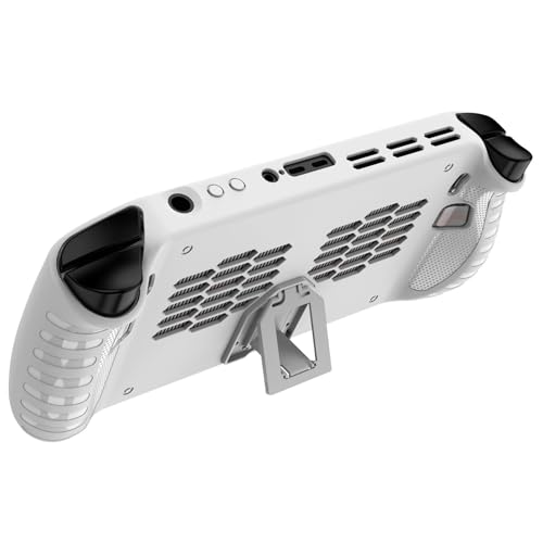 JYGamhanbil Schutzhülle Tasche für Lenovo Legion Go S 8ARP1 Gaming Konsole 2025,Legion Go S Handheld Weiche TPU Rückseite Hülle Zubehör mit Ergonomischem Handgriff & Ständer(Weiß)