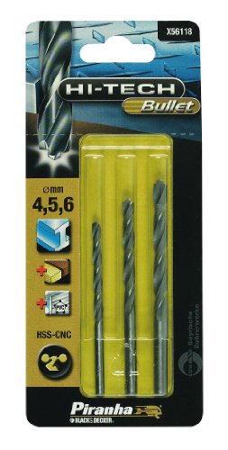 Piranha X56118-XJ - Juego de 3 brocas (4, 5, y 6 mm)