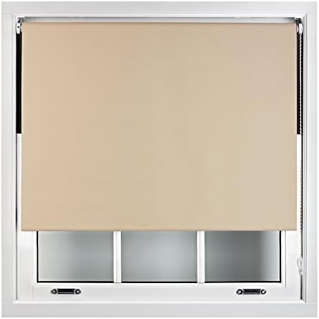 Furnished Blackout Roller Blinds for Windows Custom Made to Measure - Black Out Thermal Fabric Durable Fittings Easy Fit - Roller Blind, Cappuccino, Up To 60cm