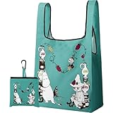 [Hoyoiun] エコバッグ ムーミン 折畳み エコバック 可愛い キャラクター えこばっく 大きめ 大容量 メンズ レディース 折りたたみ おしゃれ かわいい 軽量 防水 カラビナ付き
