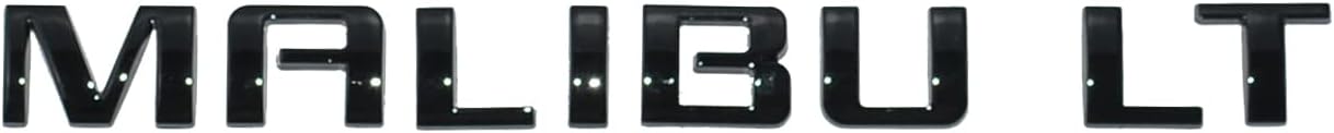 2Pc Malibu LT Emblem Rear Trunk Lid Door Letter Logo Badge Nameplate Sport Replacement for 10-15 Malibu 22842006 (Gloss Black)