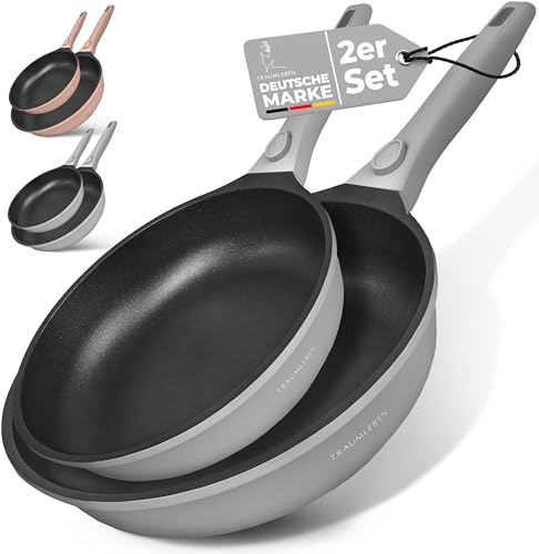 TRAUMLEBEN NEU Pfannenset 2-teilig 24, 28 cm mit abnehmbarem Griff,...